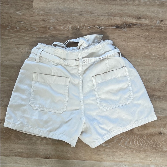 High Waist Cream Tie-Belt Shorts - Picture 2 of 3